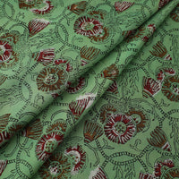 Green - Block Printed Cotton Jahota Fabric 29