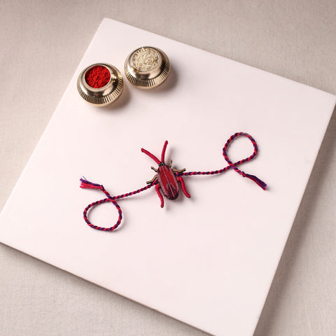 Cockroach - Reusable Handmade Threadwork Fabart Rakhi 03