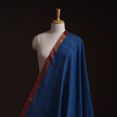 Blue - Handloom Mangalagiri Cotton Fabric with Nizam Zari Border 10