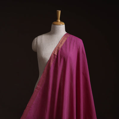 PInk - Handloom Mangalagiri Cotton Fabric with Nizam Zari Border 09