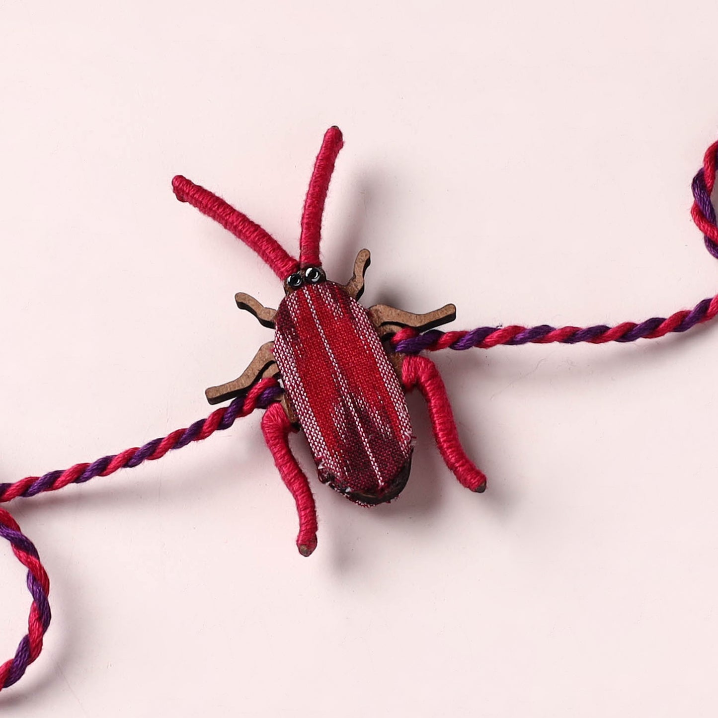 Cockroach - Reusable Handmade Threadwork Fabart Rakhi 03