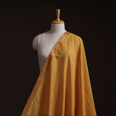 Orange - Handloom Mangalagiri Cotton Fabric with Nizam Zari Border 08