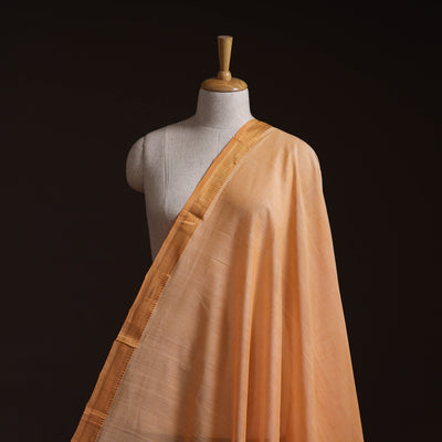 Peach - Handloom Mangalagiri Cotton Fabric with Nizam Zari Border 06