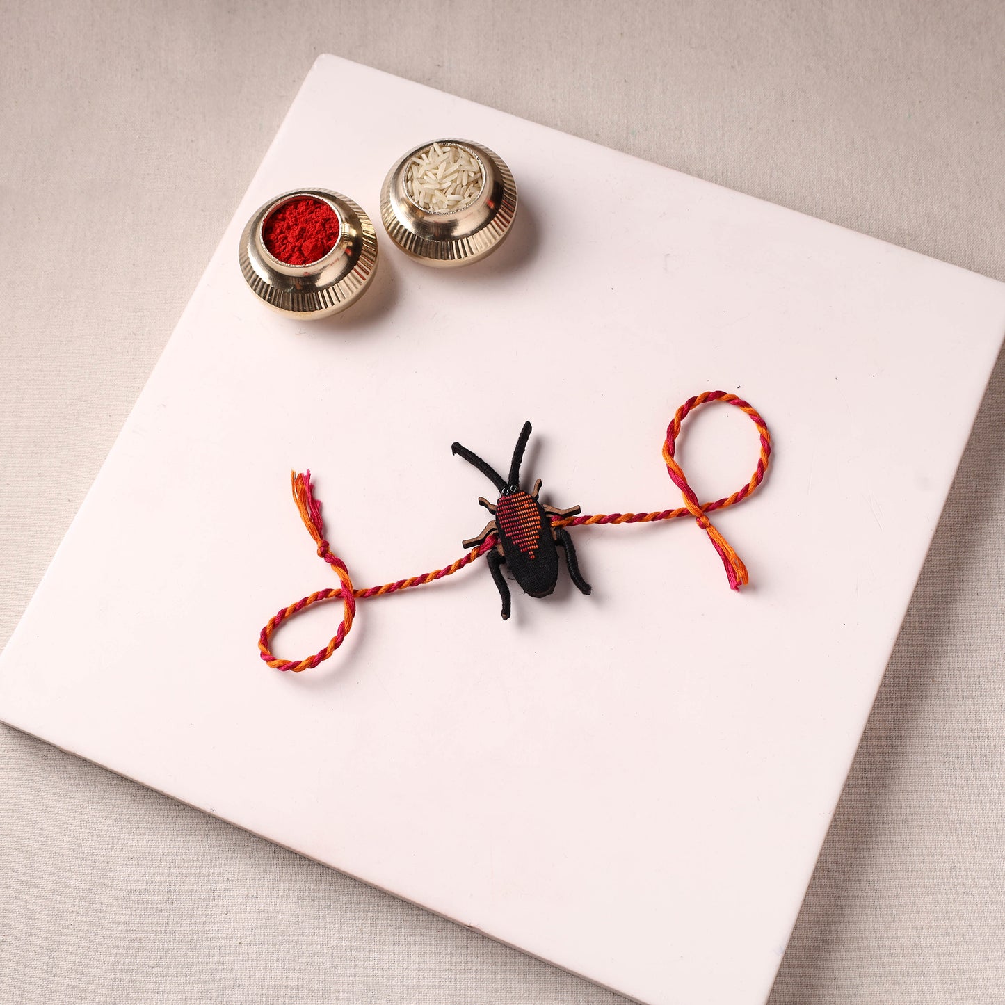 Cockroach - Reusable Handmade Threadwork Fabart Rakhi 07