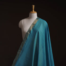Blue - Handloom Mangalagiri Cotton Fabric with Nizam Zari Border 04
