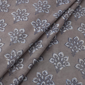 Brown Block Printed Cotton Bagru Fabric