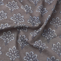 Brown - Block Printed Cotton Dabu Bagru Fabric 05