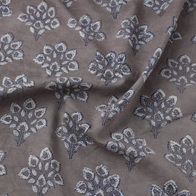 Brown Block Printed Cotton Bagru Fabric
