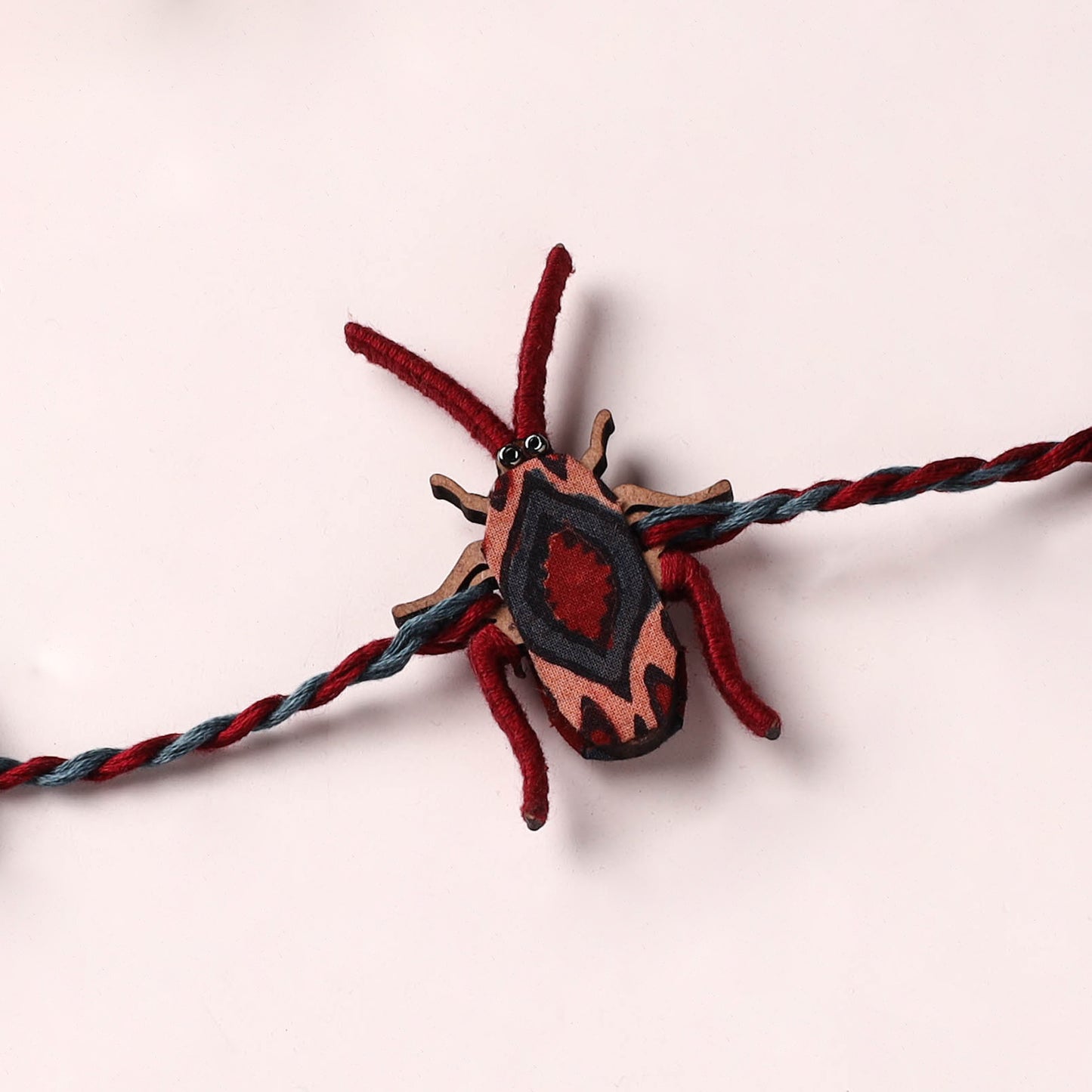 Cockroach - Reusable Handmade Threadwork Fabart Rakhi 10