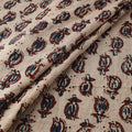 Beige - Hakoba Hand Block Ajrakh Print Natural Dyed Cotton Fabric 156