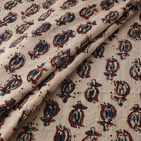 Hakoba Hand Block Ajrakh Print Natural Dyed Cotton Fabric 156