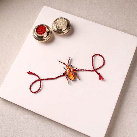 Cockroach - Reusable Mandala Art Handpainted Wooden Rakhi 01