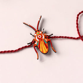 Cockroach - Reusable Mandala Art Handpainted Wooden Rakhi 01