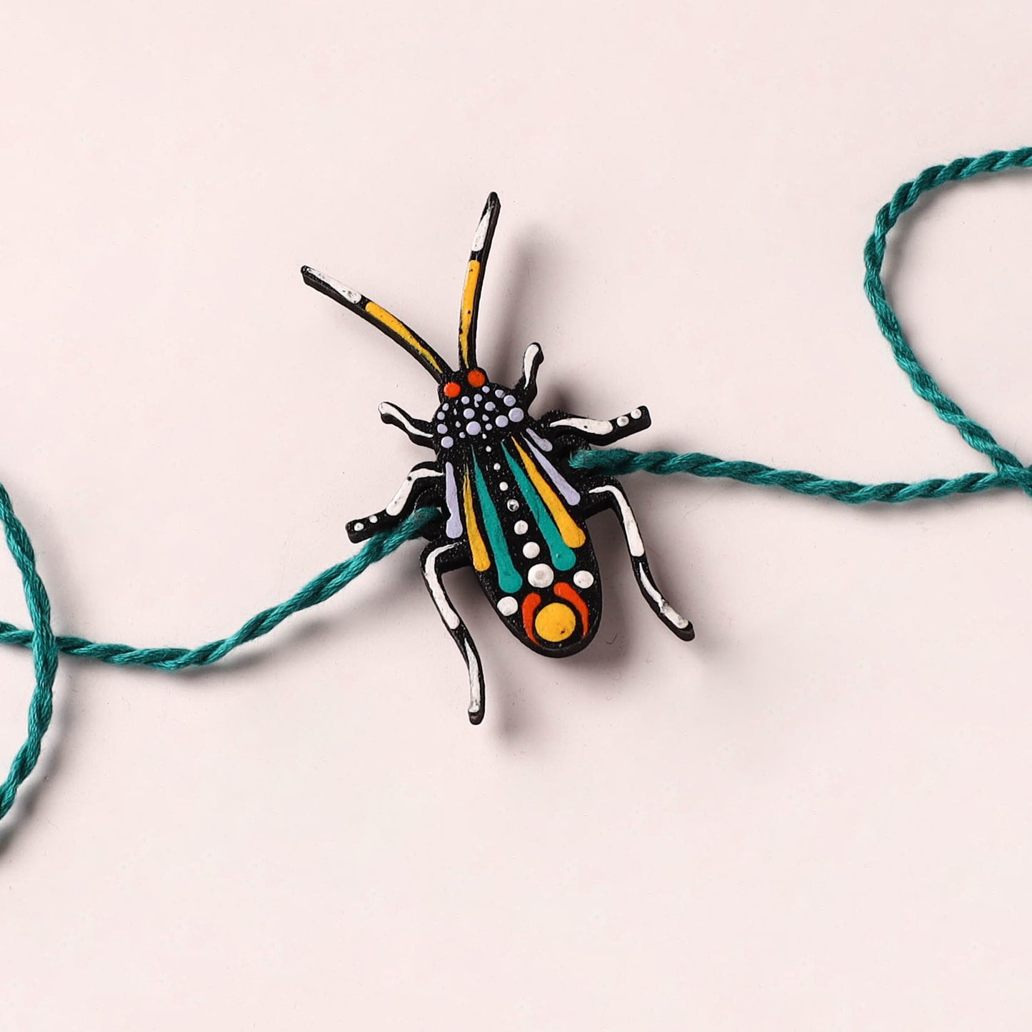 Cockroach - Reusable Mandala Art Handpainted Wooden Rakhi 02