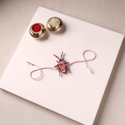 Cockroach - Reusable Mandala Art Handpainted Wooden Rakhi 03