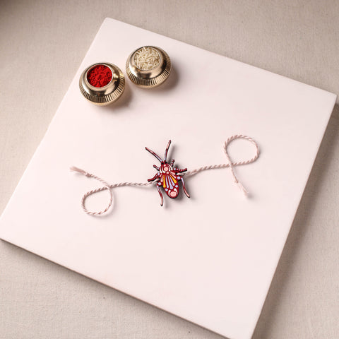 Cockroach - Reusable Mandala Art Handpainted Wooden Rakhi 03