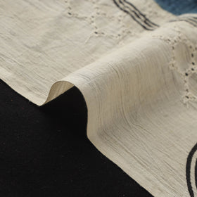Beige - Hakoba Hand Block Ajrakh Print Natural Dyed Cotton Fabric 152