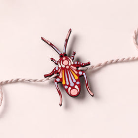 Cockroach - Reusable Mandala Art Handpainted Wooden Rakhi 03