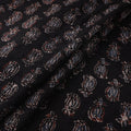 Black - Hakoba Hand Block Ajrakh Print Natural Dyed Cotton Fabric 151