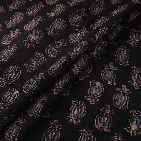 Hakoba Hand Block Ajrakh Print Natural Dyed Cotton Fabric 151