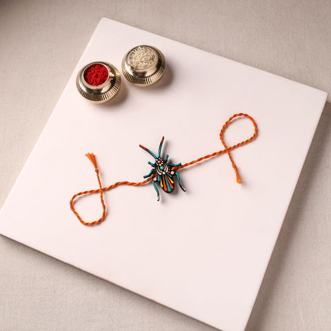 Cockroach - Reusable Mandala Art Handpainted Wooden Rakhi 04