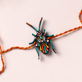 Cockroach - Reusable Mandala Art Handpainted Wooden Rakhi 04