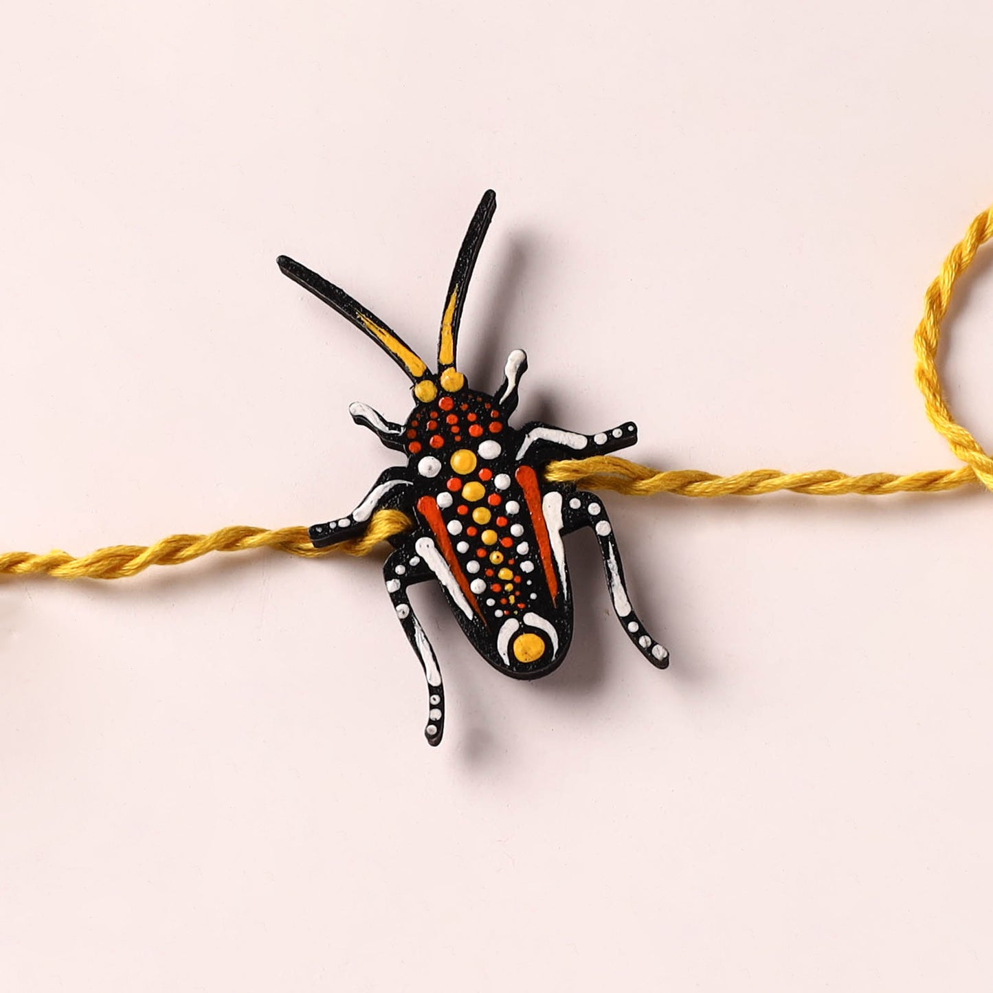 Cockroach - Reusable Mandala Art Handpainted Wooden Rakhi 05