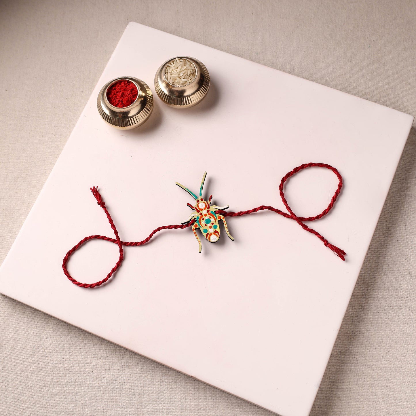 Cockroach - Reusable Mandala Art Handpainted Wooden Rakhi 06