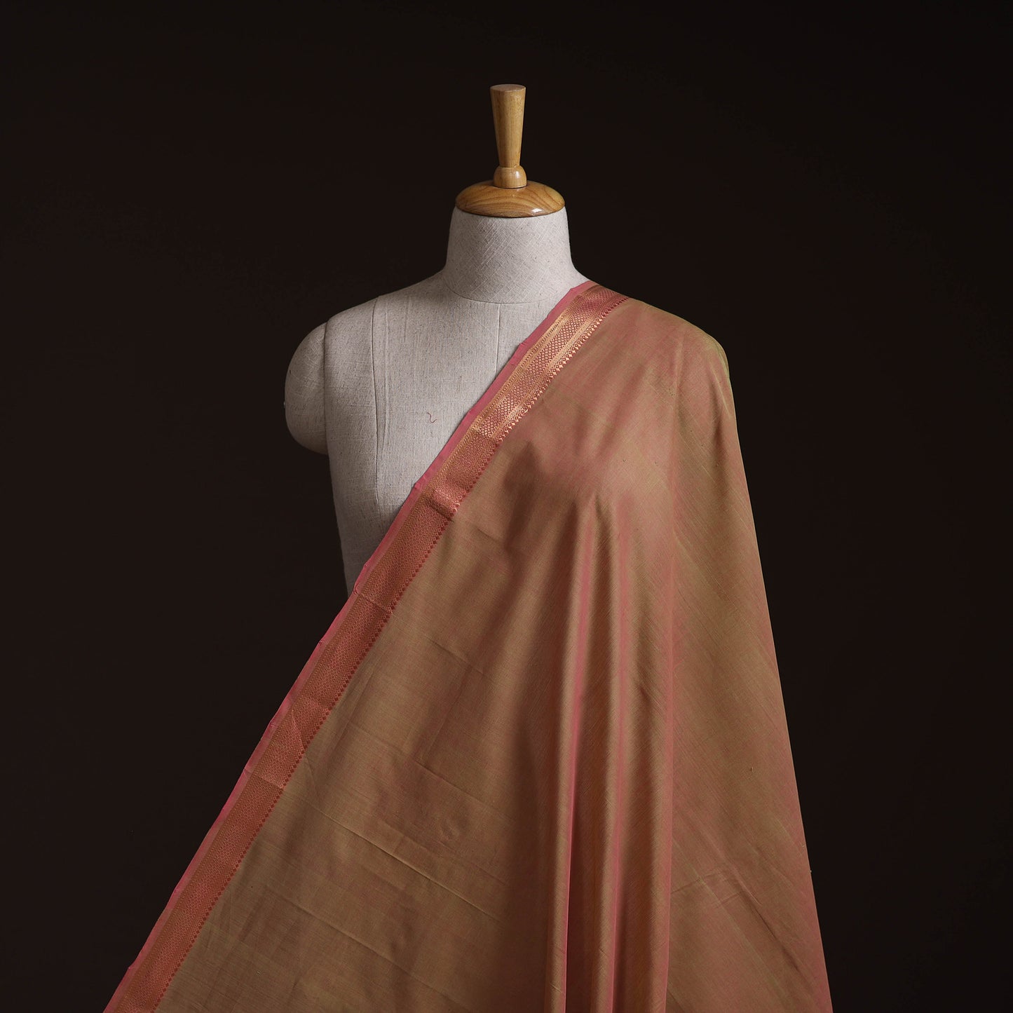 Handloom Mangalagiri Cotton Fabric with Nizam Zari Border 33
