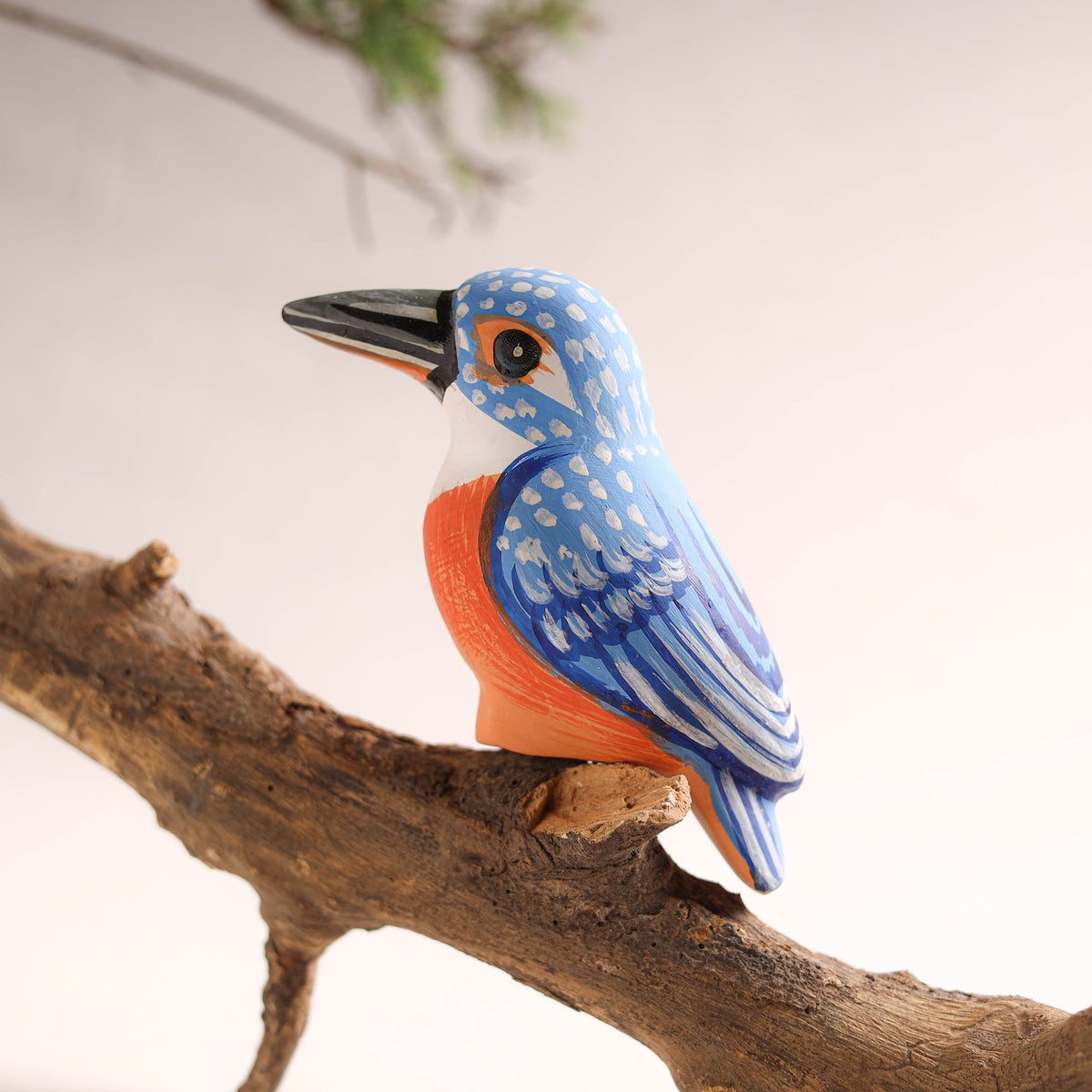 Handcrafted Paper Mache Kingfisher Bird Home Decor Item 04