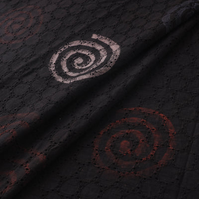 Black - Hakoba Hand Block Ajrakh Print Natural Dyed Cotton Fabric 149