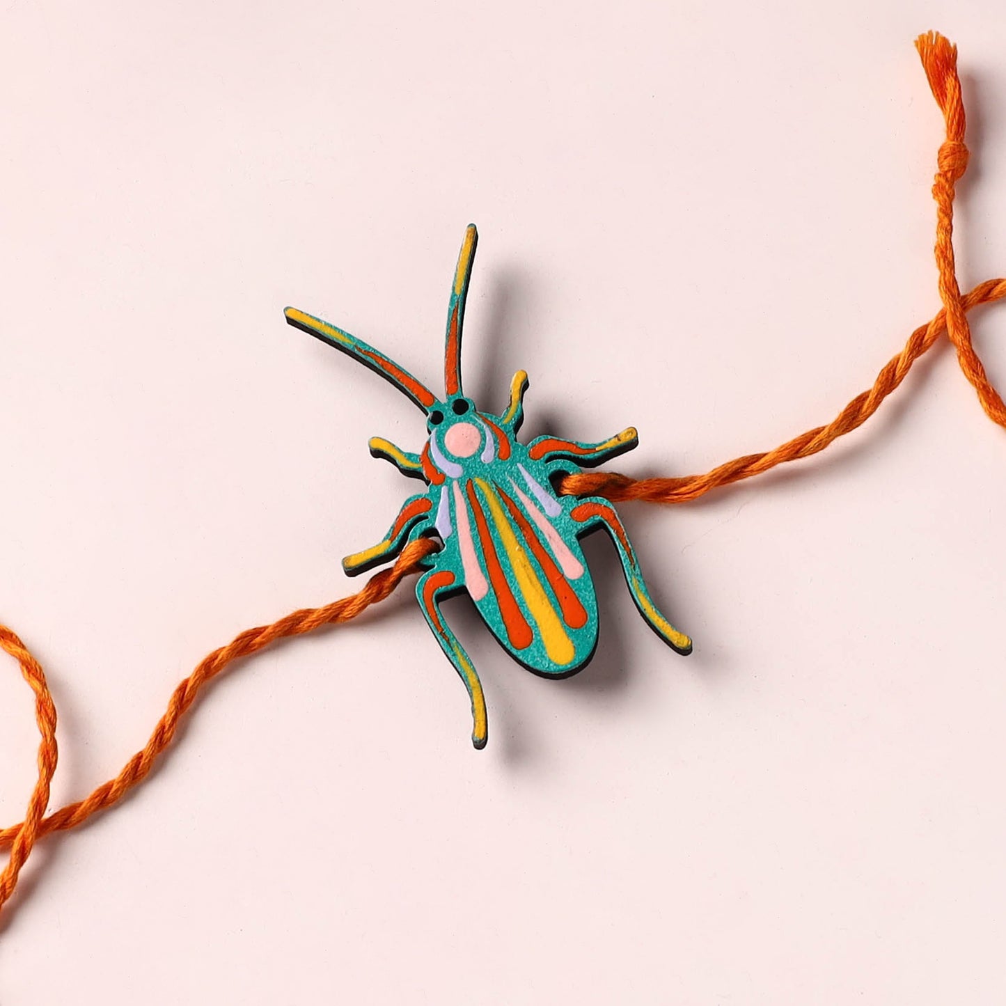 Cockroach - Reusable Mandala Art Handpainted Wooden Rakhi 07