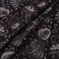 Black - Block Printed Cotton Jahota Fabric 24