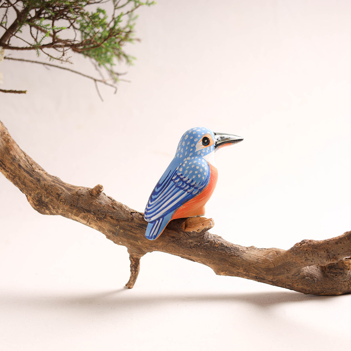 Handcrafted Paper Mache Kingfisher Bird Home Decor Item 04