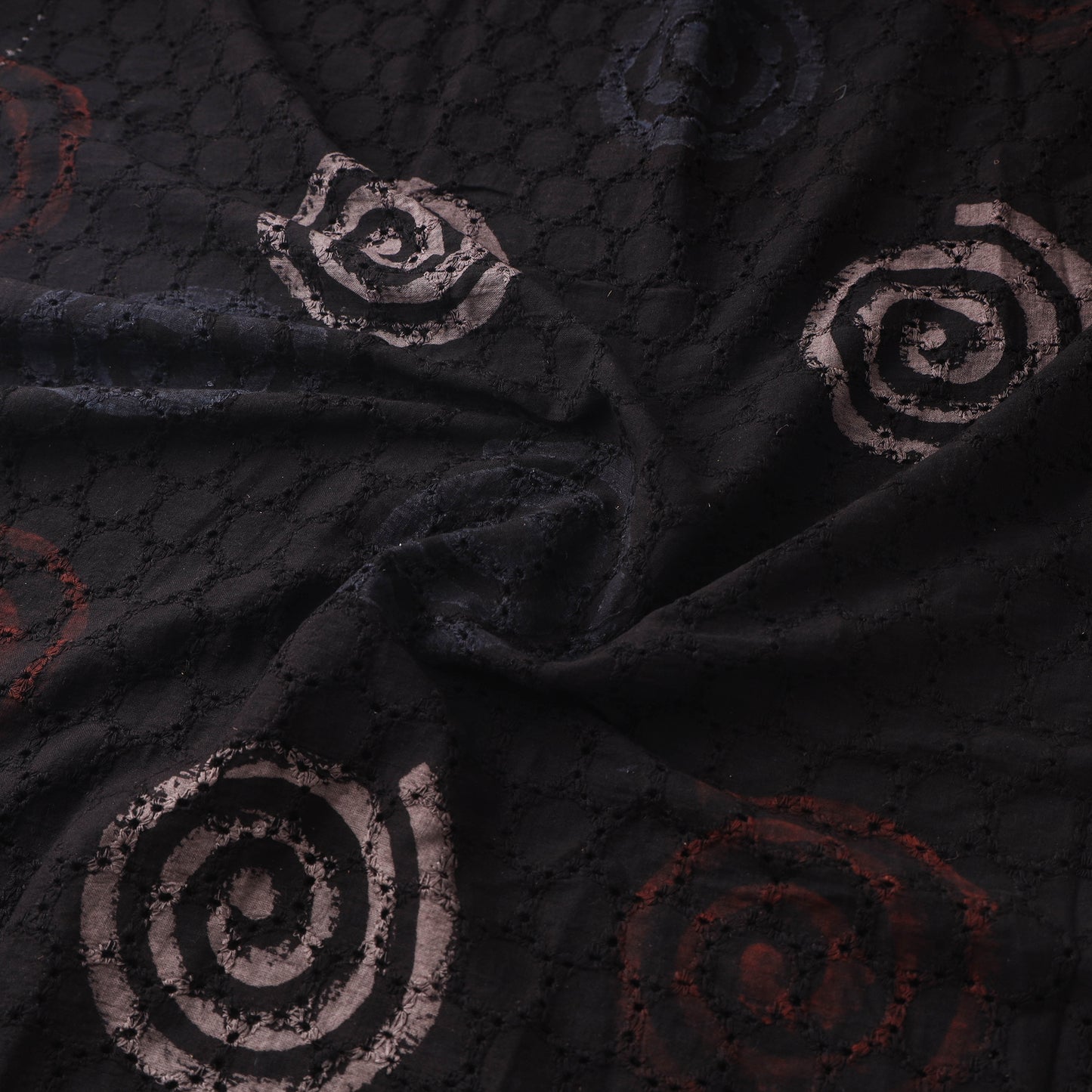 Black - Hakoba Hand Block Ajrakh Print Natural Dyed Cotton Fabric 149