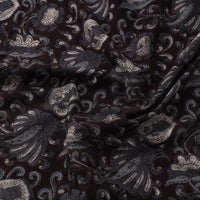 Black - Block Printed Cotton Jahota Fabric 24