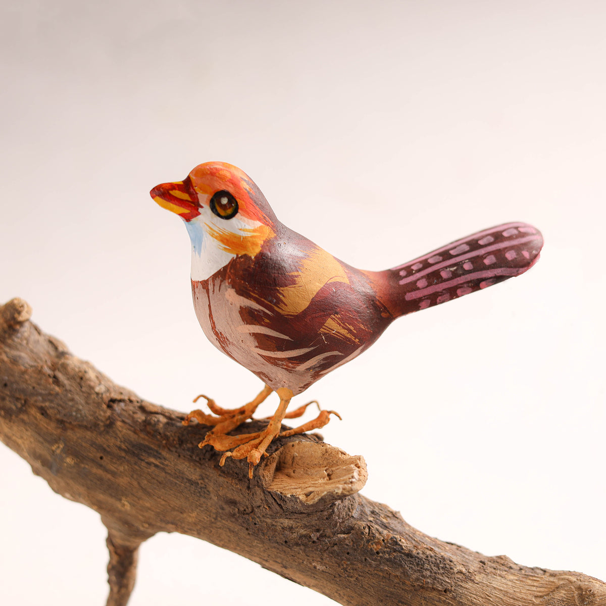 Handcrafted Paper Mache Sparrow Bird Home Decor Item 01