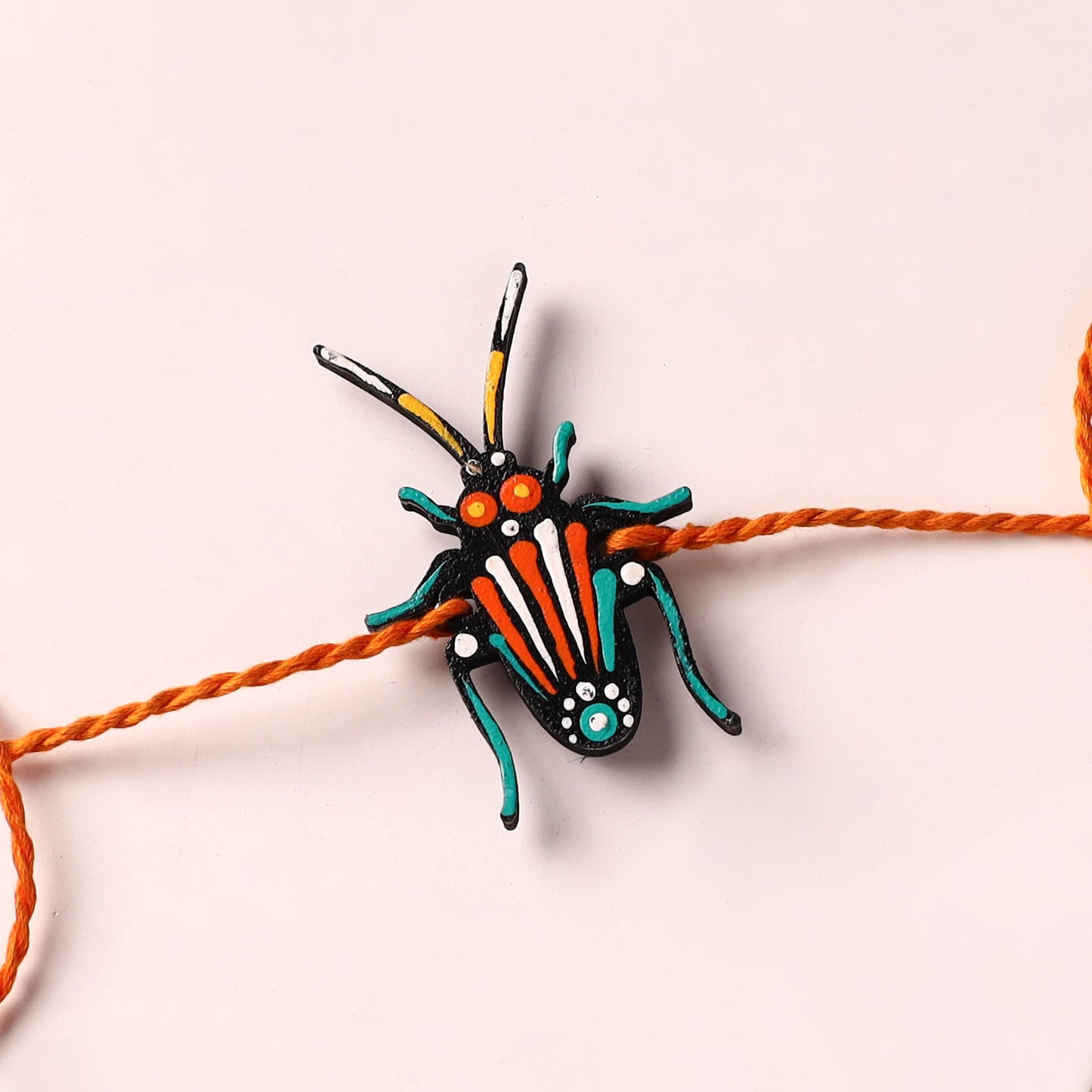 Cockroach - Reusable Mandala Art Handpainted Wooden Rakhi 09