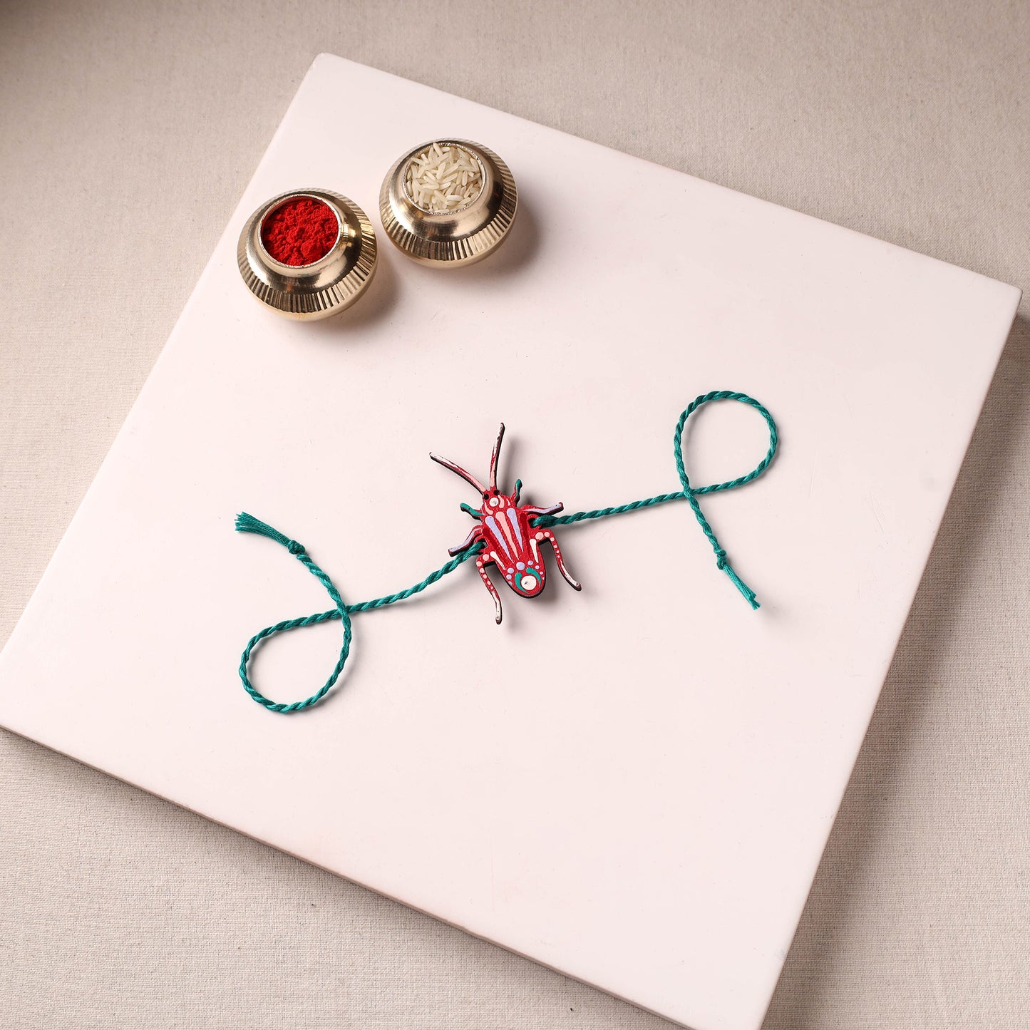 Cockroach - Reusable Mandala Art Handpainted Wooden Rakhi 08