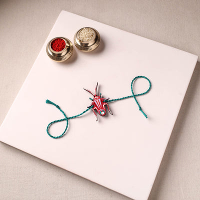 Cockroach - Reusable Mandala Art Handpainted Wooden Rakhi 08