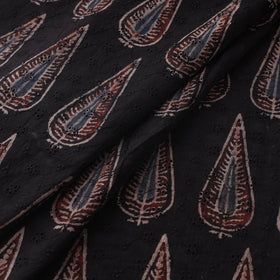 Black - Hakoba Hand Block Ajrakh Print Natural Dyed Cotton Fabric 148