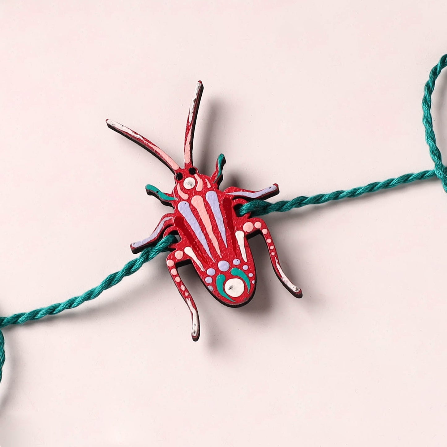 Cockroach - Reusable Mandala Art Handpainted Wooden Rakhi 08