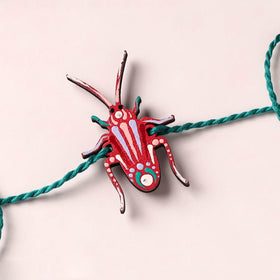 Cockroach - Reusable Mandala Art Handpainted Wooden Rakhi 08