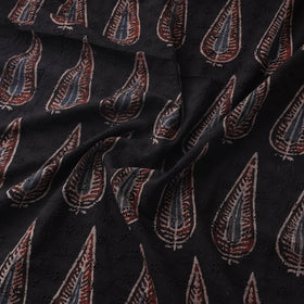 Black - Hakoba Hand Block Ajrakh Print Natural Dyed Cotton Fabric 148