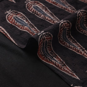 Black - Hakoba Hand Block Ajrakh Print Natural Dyed Cotton Fabric 148