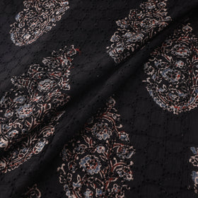 Black - Hakoba Hand Block Ajrakh Print Natural Dyed Cotton Fabric 147