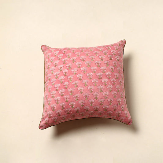 Cotton Block Printed Bagru Cushion Cover (16 x 16 in) 17