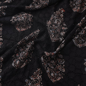 Black - Hakoba Hand Block Ajrakh Print Natural Dyed Cotton Fabric 147