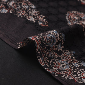 Black - Hakoba Hand Block Ajrakh Print Natural Dyed Cotton Fabric 147