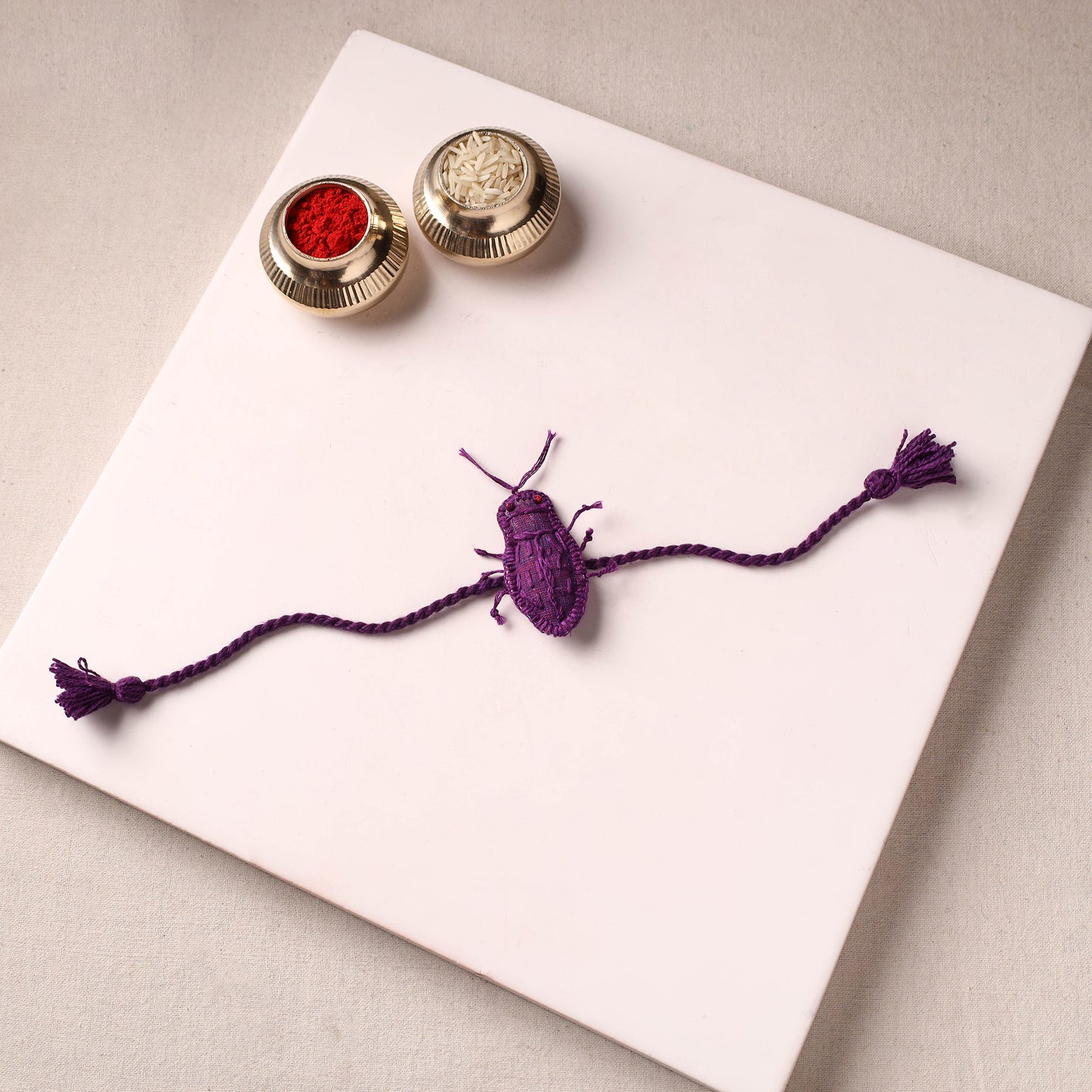 Cockroach - Reusable Handmade Threadwork Rakhi with Potli 04